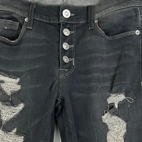 Hudson Women’s 27 Stretchy Ciara S.Skinny Exposed Button Distressed Jean - Picture 11 of 11